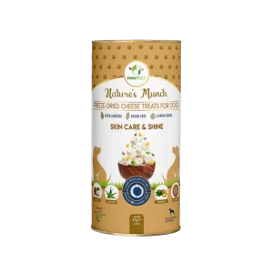 Snacks FRESH FREEZE DRIED - SKIN CARE & SHINE - Queijo, Coco, Abacaxi, Sem. Linhaça e Aloe Vera (regeneração pele, anti-alergias e pelo brilhante e cuidado)